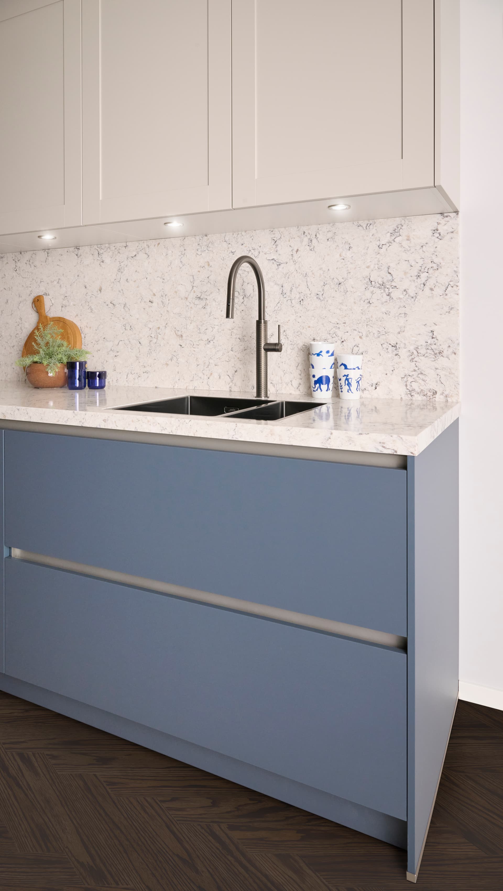 Blauw witte keuken