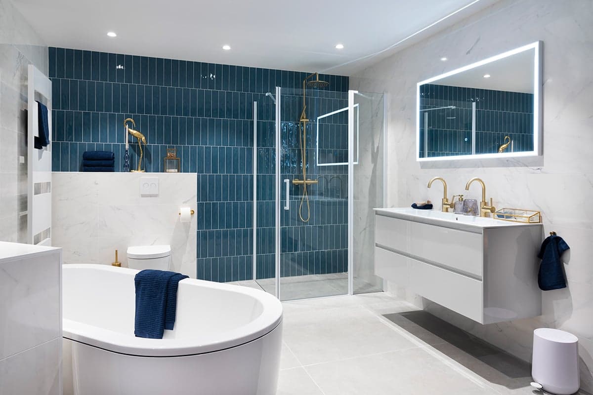 Badkamer Cube blauw