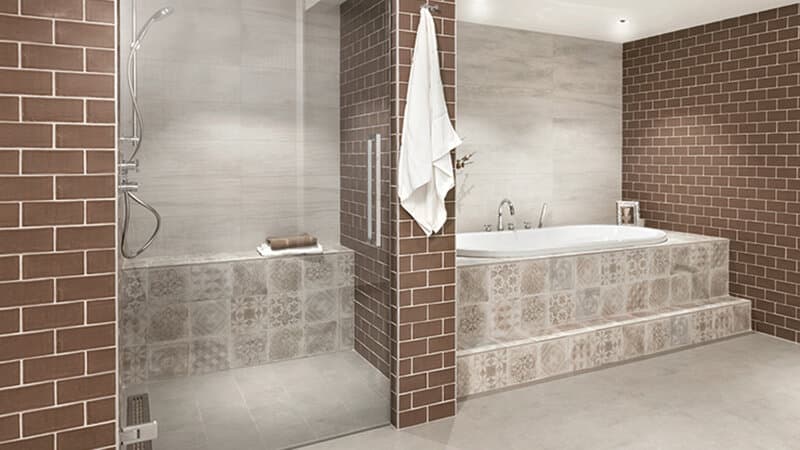 Metro tegels ni de badkamer