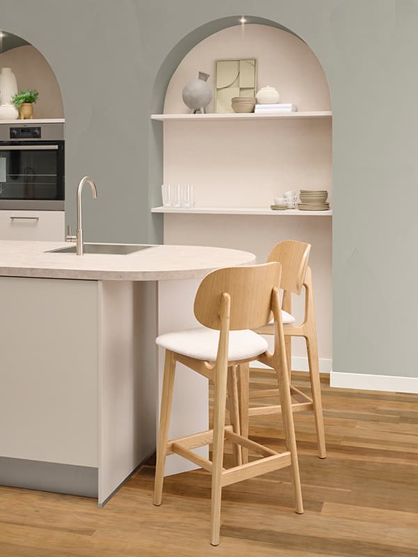 Een keuken of badkamer in Japandi stijl