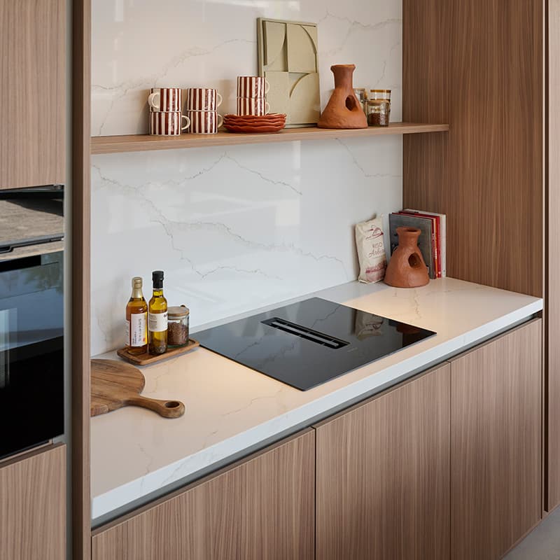 Een keuken of badkamer in Japandi stijl